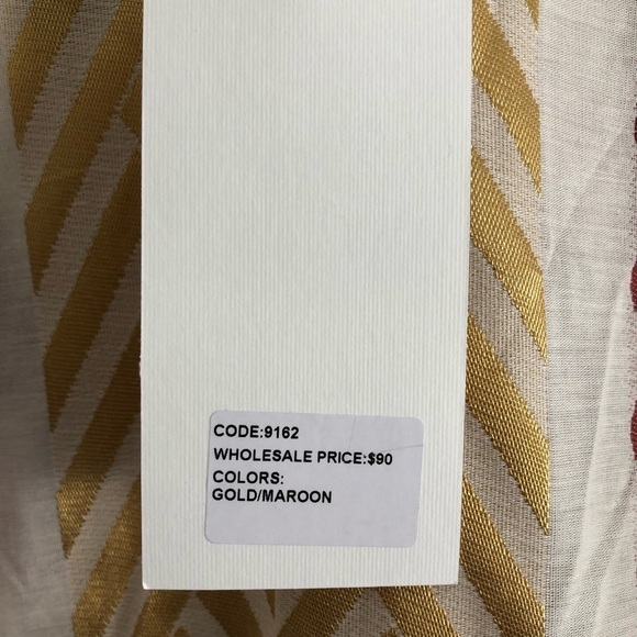 Kasia Pull On Dress Gold Maroon Cream Geometric Print Size Small - Picture 9 of 11